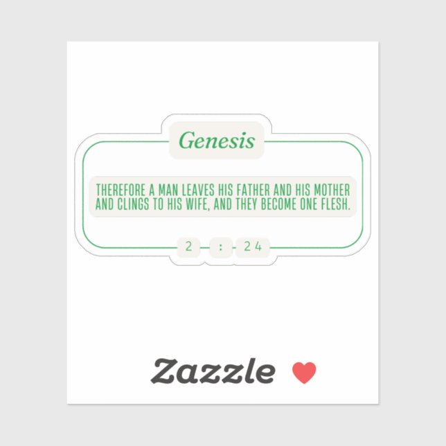 Pegatina Génesis 2:24 (Hoja)