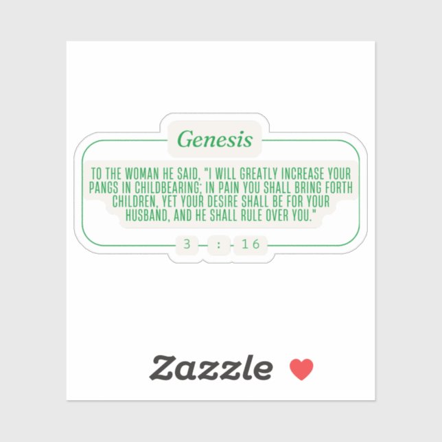 Pegatina Génesis 3:16 (Hoja)