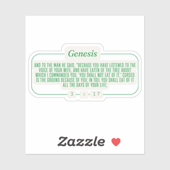 Pegatina Génesis 3:17 (Hoja)