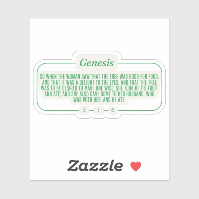 Pegatina Génesis 3:6 (Hoja)