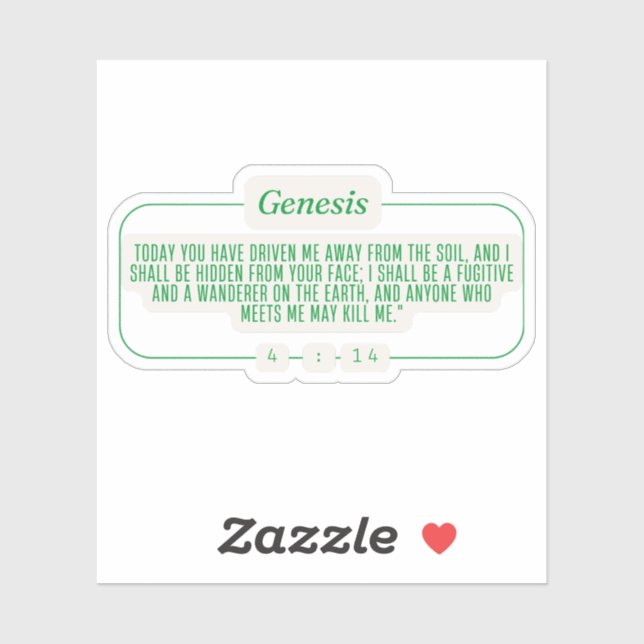 Pegatina Génesis 4:14 (Hoja)