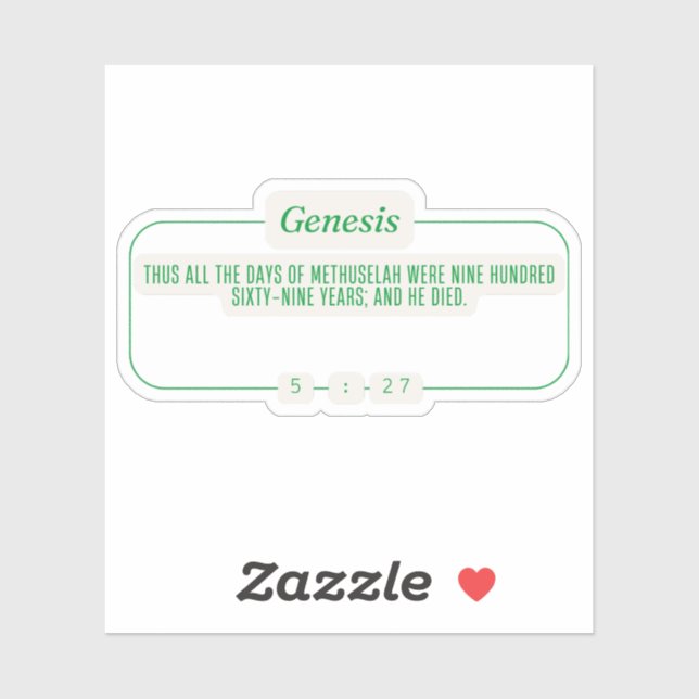 Pegatina Génesis 5:27 (Hoja)