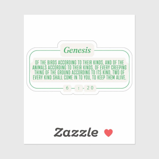 Pegatina Génesis 6:20 (Hoja)