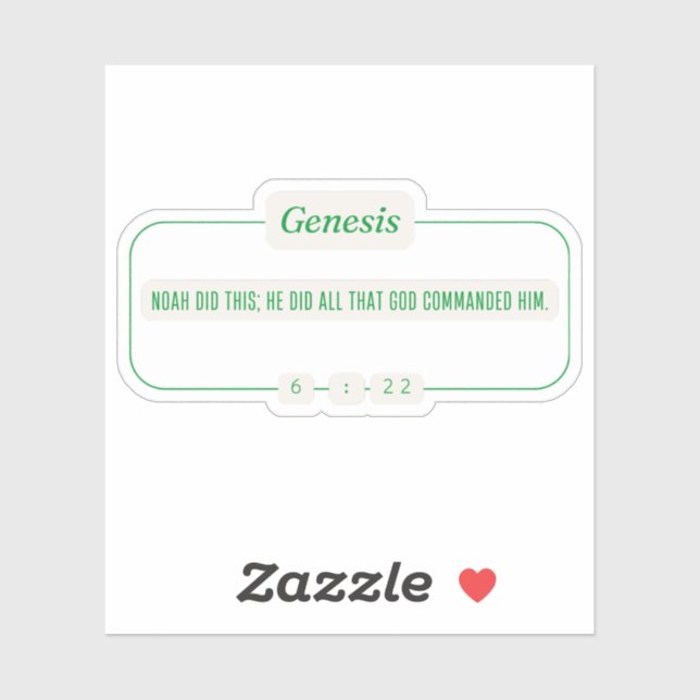 Pegatina Génesis 6:22 (Hoja)