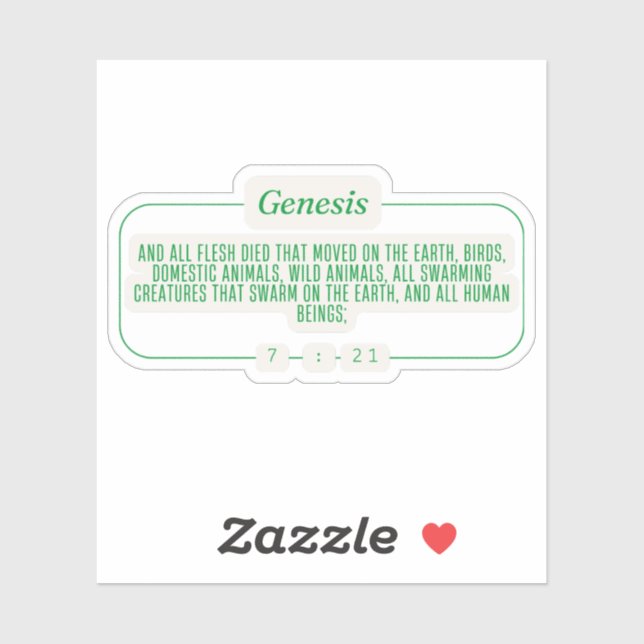 Pegatina Génesis 7:21 (Hoja)