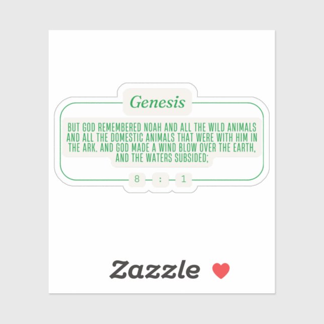 Pegatina Génesis 8:1 (Hoja)