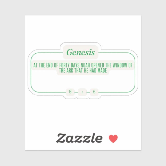 Pegatina Génesis 8:6 (Hoja)