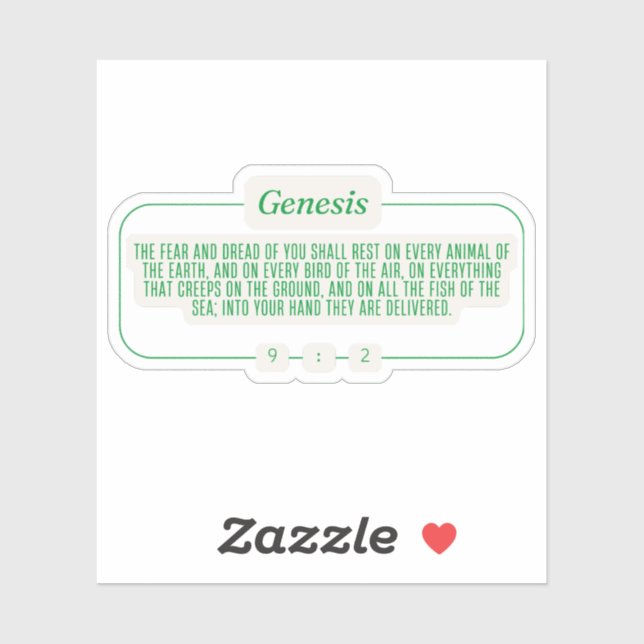 Pegatina Génesis 9:2 (Hoja)