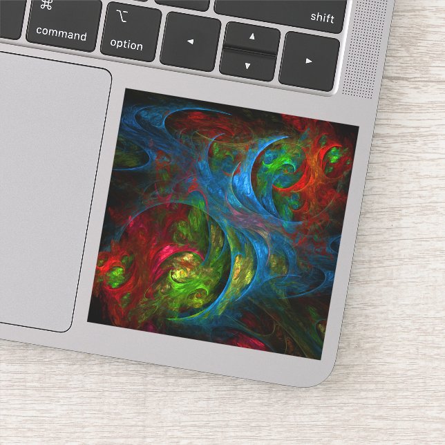 Pegatina Génesis Arte abstracto azul (Detalle)