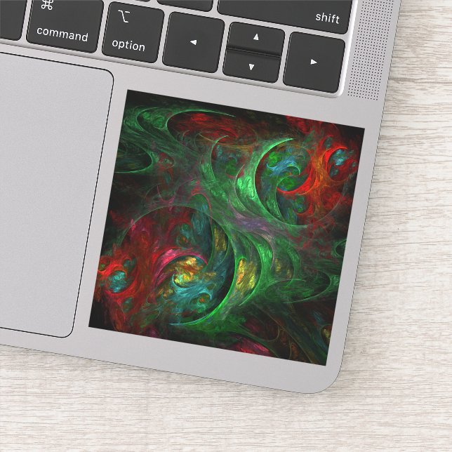 Pegatina Génesis Arte abstracto verde (Detalle)