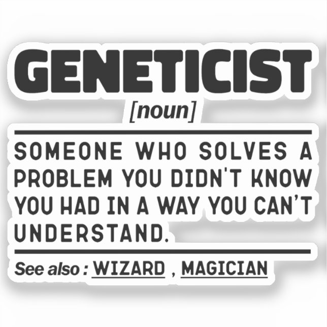 Pegatina Genetista Nun Genetics Aprecia Graciosa (Anverso)