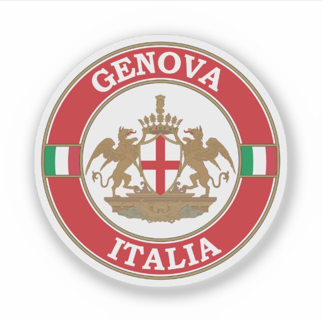 Pegatina Génova Italia Círculo Emblem (Anverso)