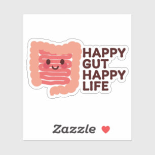 Pegatina Gente feliz, vida feliz - Intestino sonriente lind
