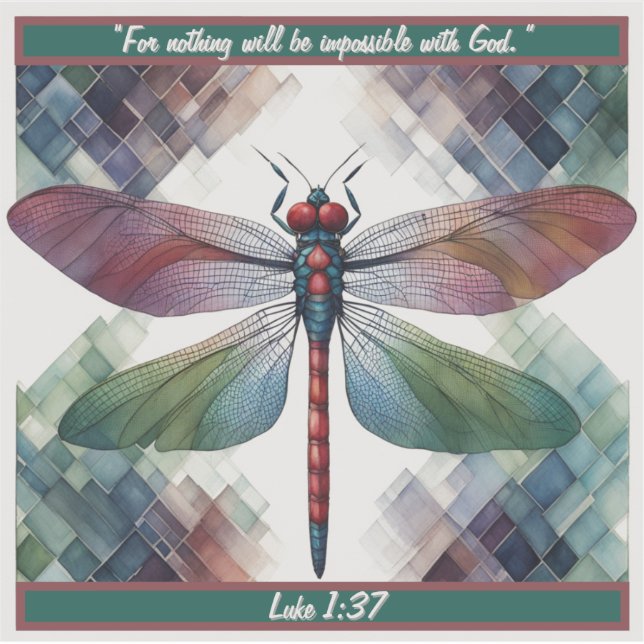 Pegatina Geo Dragonfly Personalizable (Anverso)