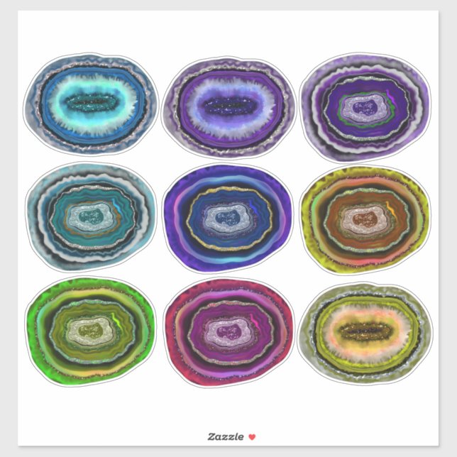 Pegatina Geodes Collection Crystal Rocks (Hoja)