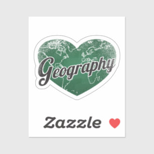 Pegatina Geografía Retro Heart Blackboard Love