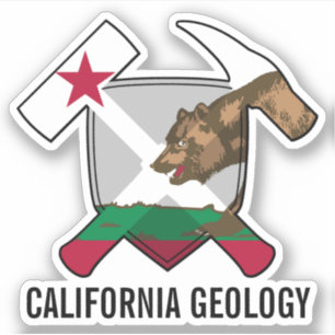 Pegatina Geología de California Bandera del Estado Vinilo