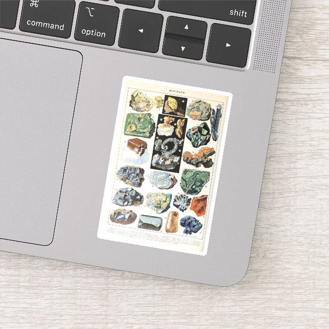 Pegatina Geología de Rocas Minerales Vintage (Detalle)