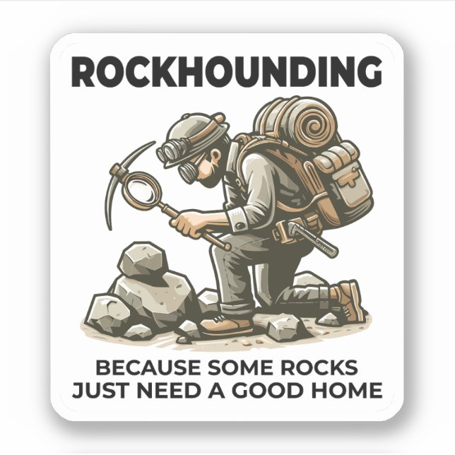 Pegatina Geología del coleccionista de minerales de rock (Anverso)