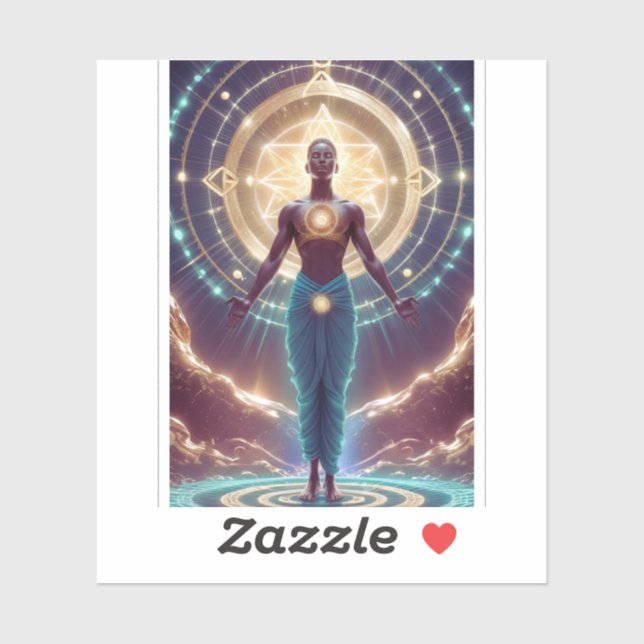 Pegatina Geometría mística - Radiancia del alma (Hoja)