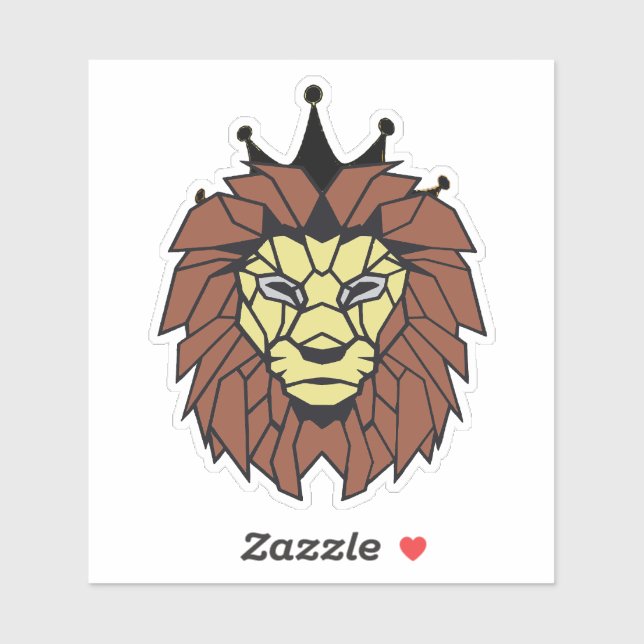Pegatina Geometric Lion King Sticker – Power, Strength  (Hoja)