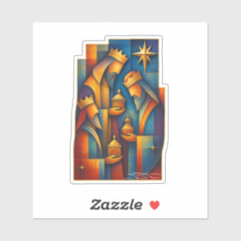 Pegatina Geometric Magi - Three Wise Men Christmas Star Art