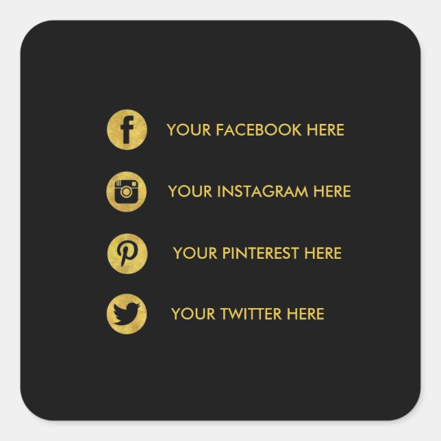 Pegatina geométrico de Social Media Square (Anverso)