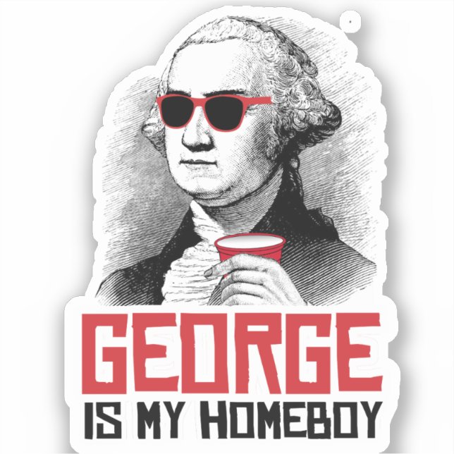 Pegatina George Washington es mi hogar (Anverso)