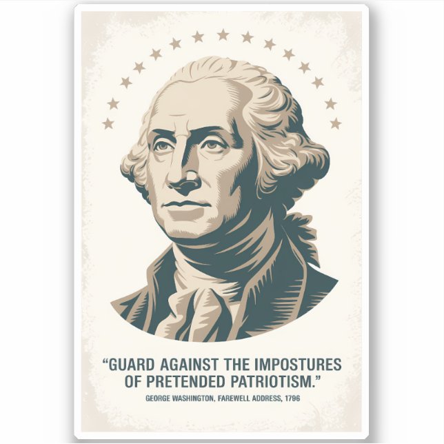 Pegatina George Washington Quote American President Art (Anverso)