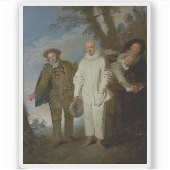 Pegatina Georges Seurat - Los comediantes italianos (Anverso)