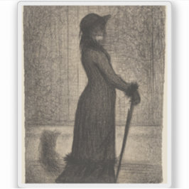 Pegatina Georges Seurat - Woman Stroll (Une élégante)