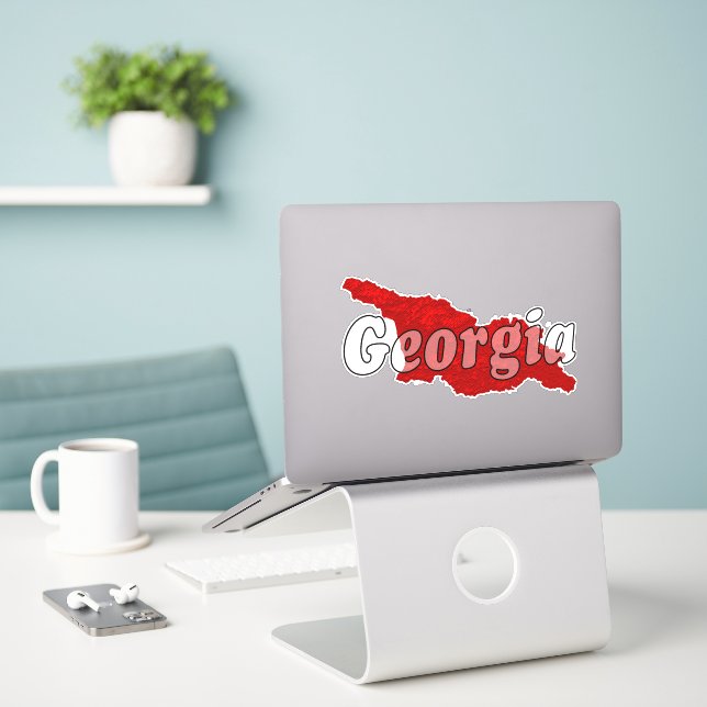 Pegatina Georgia (Ordenado portátil  en el escritorio)
