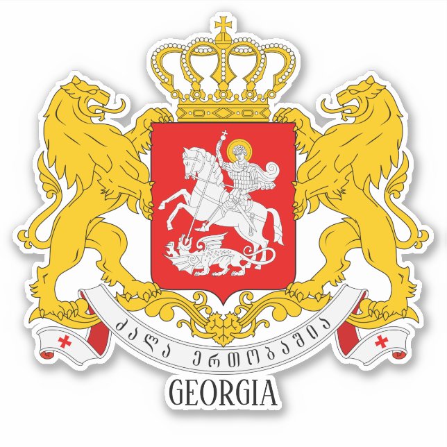 Pegatina Georgia National Coat Of Arms Patriotic (Anverso)