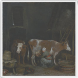 Pegatina Gerard ter Borch - Una empleada doméstica que se t