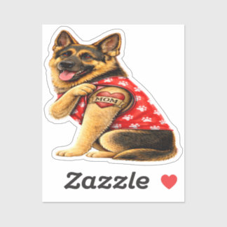Pegatina German Shepherd Mom Tattoo 
