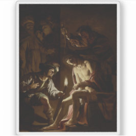 Pegatina Gerrit van Honthorst - Cristo coronado con ánimos