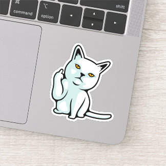 Pegatina Gesto de mano grosero del gato de FU