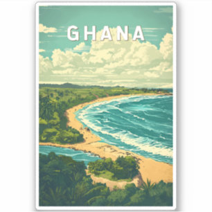 Pegatina Ghana Ilustracion Viaje de arte