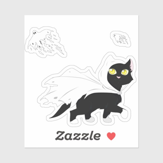 Pegatina Ghost Kitty (Hoja)