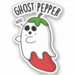 Pegatina Ghost Pepper Funny Chili Pun<br><div class="desc">El Fantasma Pepper Funny Chili Pun presenta un lindo fantasma chileno en una sábana blanca. Un regalo perfecto para la familia y los amigos que adoran los lindos fantasmas.</div>