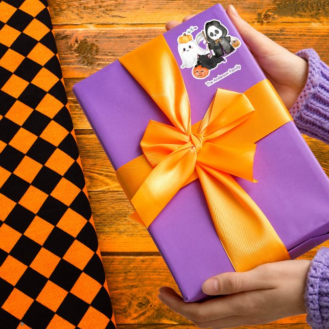 Pegatina Ghost Pumpkin Grim Reaper Cuesta Gato Negro Hallow (Subido por el creador)