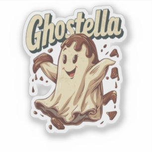 Pegatina Ghostella SpookyFunny Ghost Halloween Food Pun