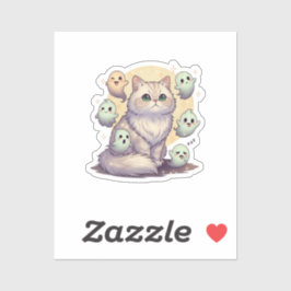 Pegatina Ghostly Persian - Fluffy Persian Cat Halloween