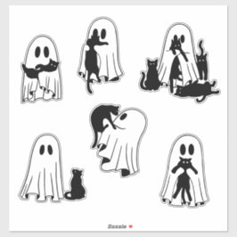 Pegatina Ghostly Playmates lindo fantasma y negro Cat Pack