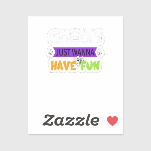 Pegatina Ghouls solo quiere divertirse en otoño (Hoja)