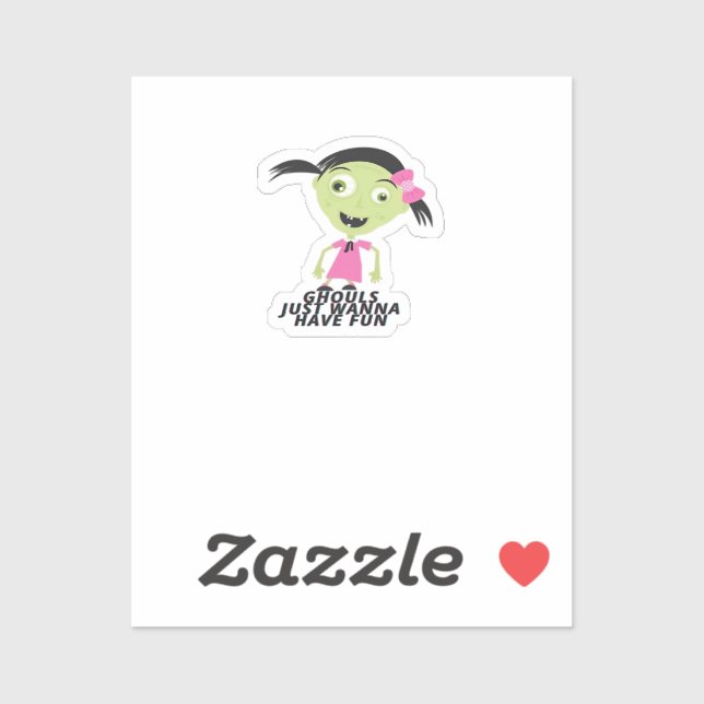 Pegatina Ghouls solo quiere tener una cita graciosa (Hoja)