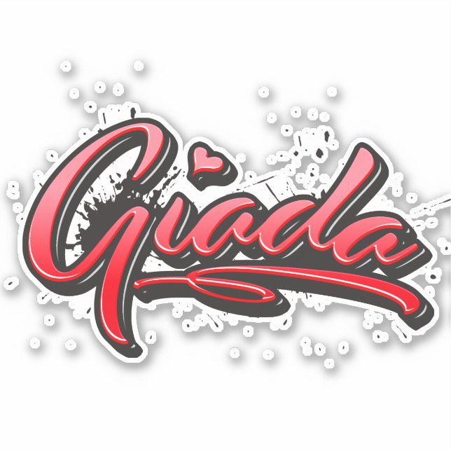 Pegatina Giada red Heart Graffiti Aufkleber Sticker (Anverso)