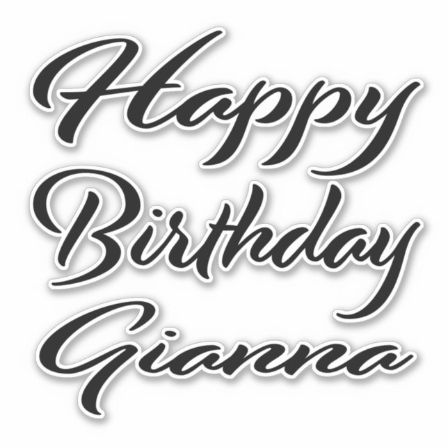 Pegatina Gianna Name Vorname black Sticker Geburtstag (Anverso)