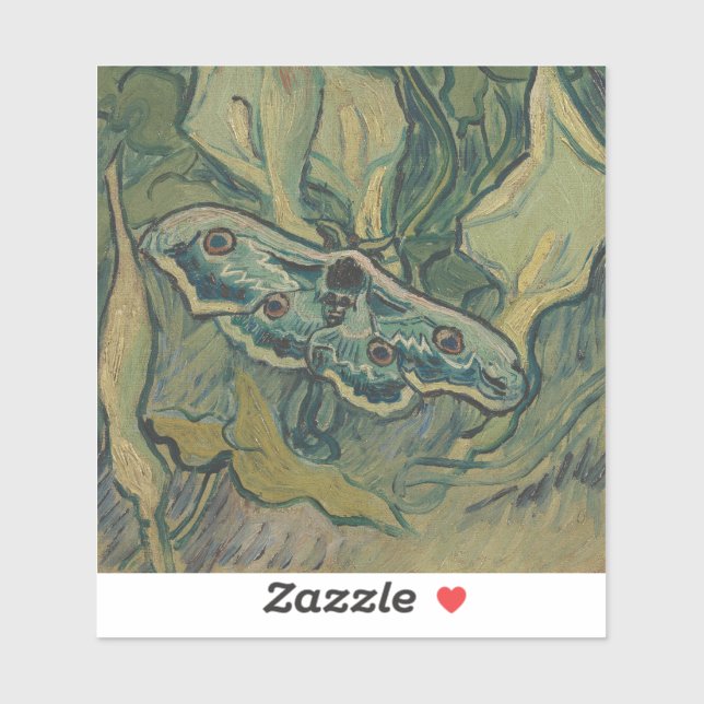Pegatina Giant Peacock Moth (1889) de Vincent van Gogh (Hoja)