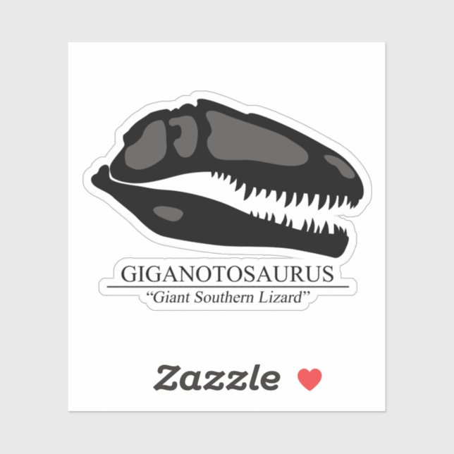Pegatina Giganotosaurus Skull (Hoja)